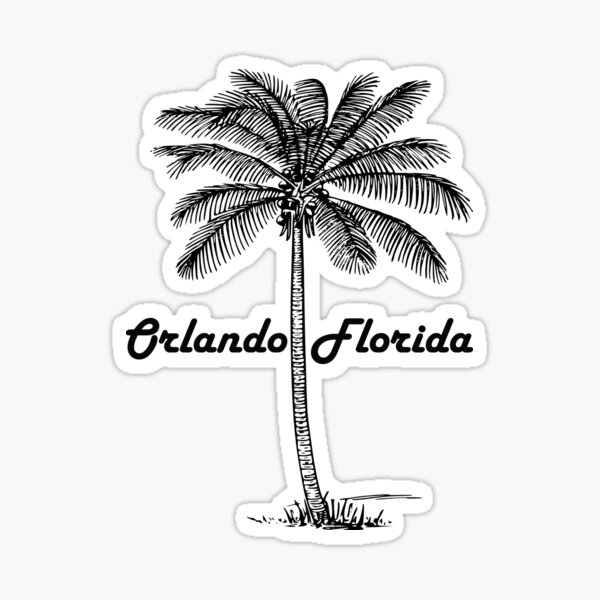 Black and White Orlando & Palm Sticker