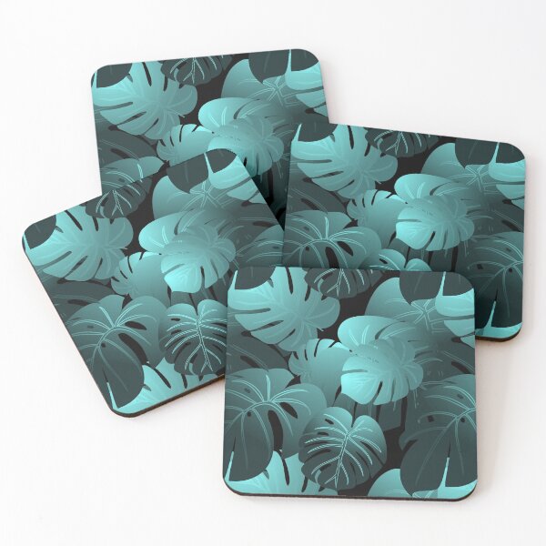 Item preview, Moody Monstera Cyan Repeat 5748 designed and sold by Art in My Loft.