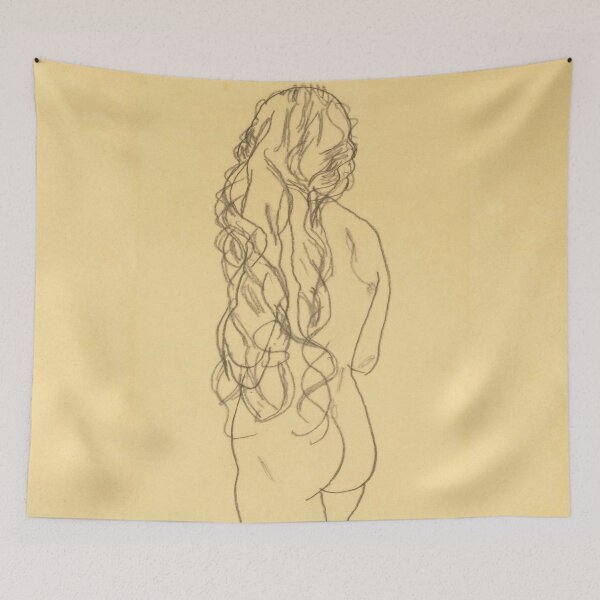 Item preview, Egon Schiele - Standing nude girl with long hair designed and sold by Vivanne-art.