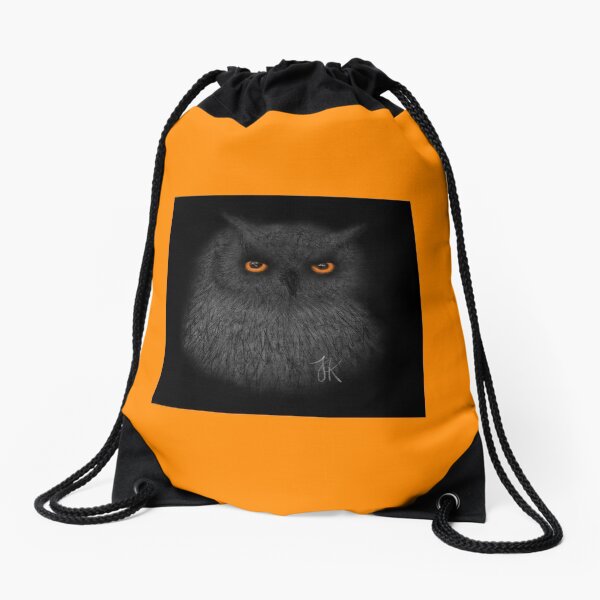 Owl HG Orange Drawstring Bag