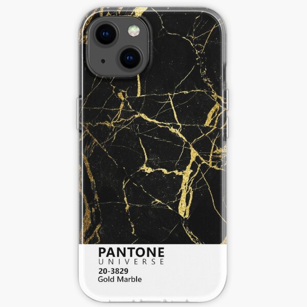 Black and Gold Marble Pantone iPhone Soft Case