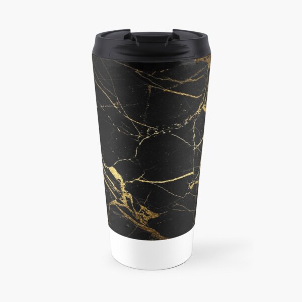 Black and Gold Marble Pantone Travel Mug