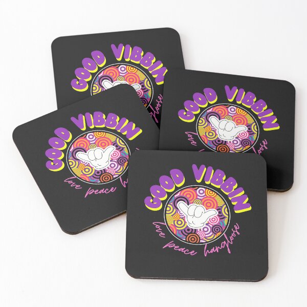 Item preview, Good Vibes Love Peace Hangloose  Shaka Retro Hippie  designed and sold by Vibbin4Life33.