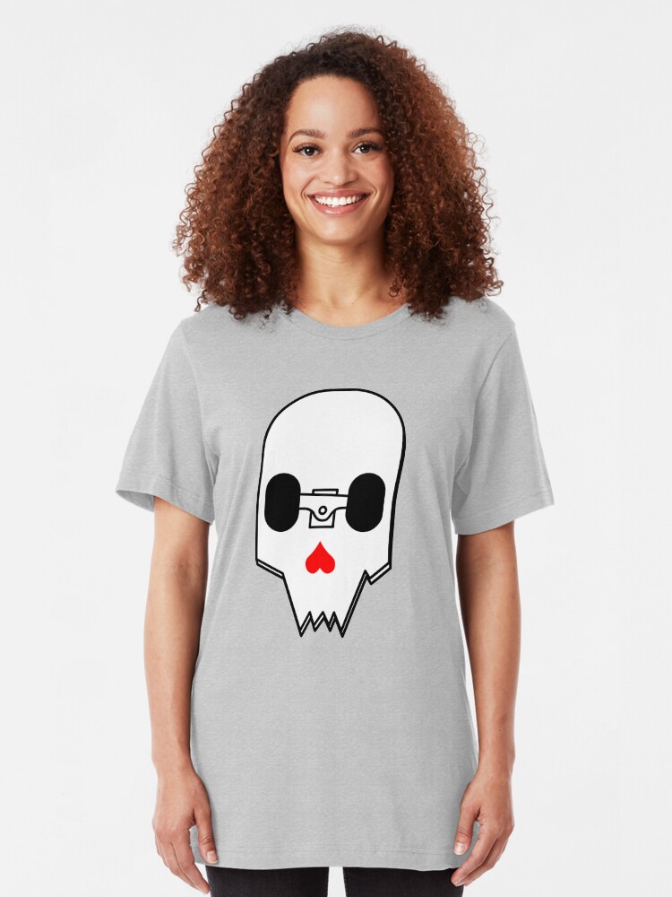 Alternate view of Broken Skateboard Skull V1 Slim Fit T-Shirt