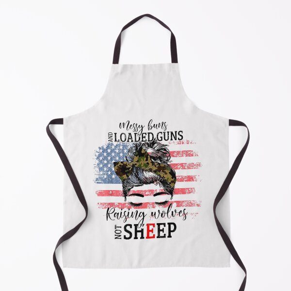 Item preview, Messy Buns And Loaded G-uns Raising Wolves Not Sheep T-Shirt designed and sold by Bener-Zurich.