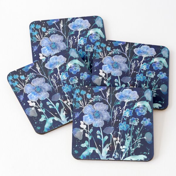 Item preview, Blue Cyanotype floral designed and sold by Red Witch Art.