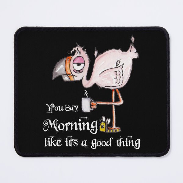 Artikelvorschau, Lustige Kaffee trinken Flamingo Zeichnung Grafik Geschenkidee entworfen und verkauft von BRtisticDesigns.