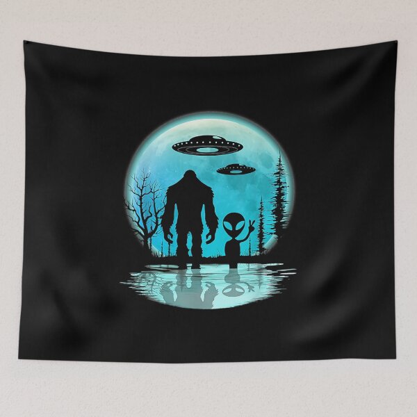 Item preview, Alien And Bigfoot Moon designed and sold by poppyballard918.