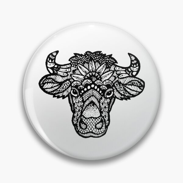 Item preview, Cow Head Zentangle designed and sold by Melanie Peterson.