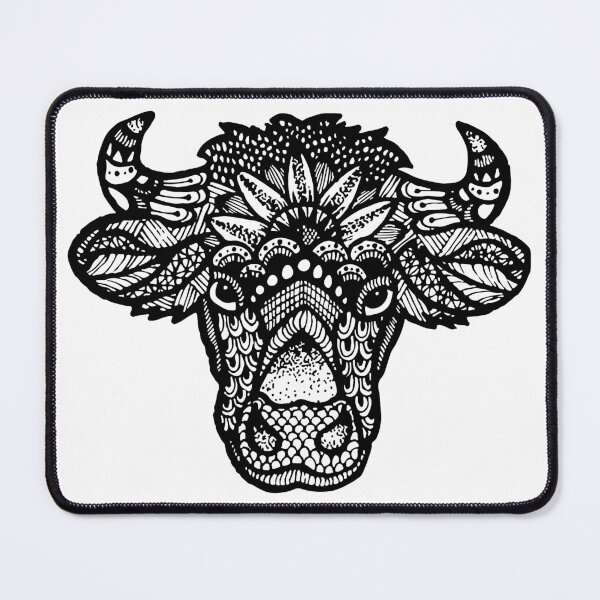 Item preview, Cow Head Zentangle designed and sold by Melanie Peterson.