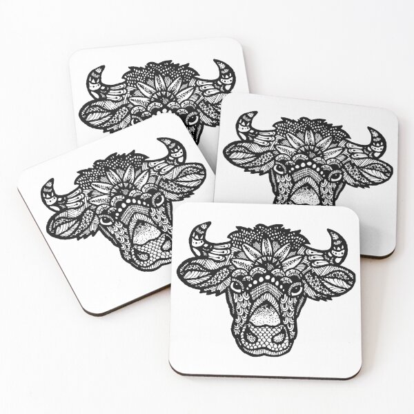 Item preview, Cow Head Zentangle designed and sold by Melanie Peterson.