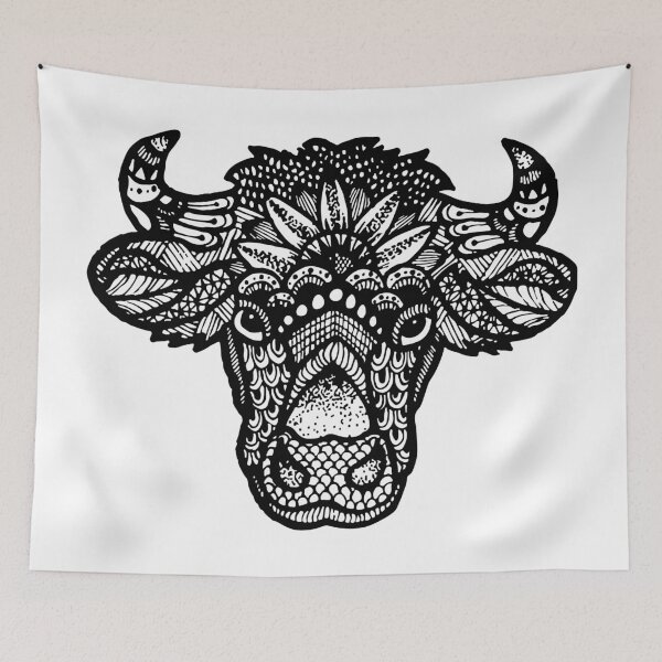 Item preview, Cow Head Zentangle designed and sold by Melanie Peterson.