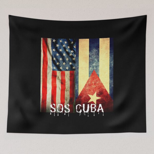 Item preview, Half American Cuban Flag SOS Cuba Vintage - Vertical Flag Half-Caste designed and sold by DKA-2ndBoy.