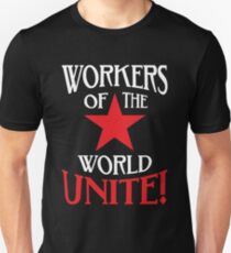 Workers of the World Unite - Red Star & Slogan Unisex T-Shirt