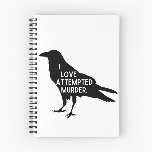 Item preview, I love attempted murder Halloween crow pun designed and sold by TheWaterBirds.