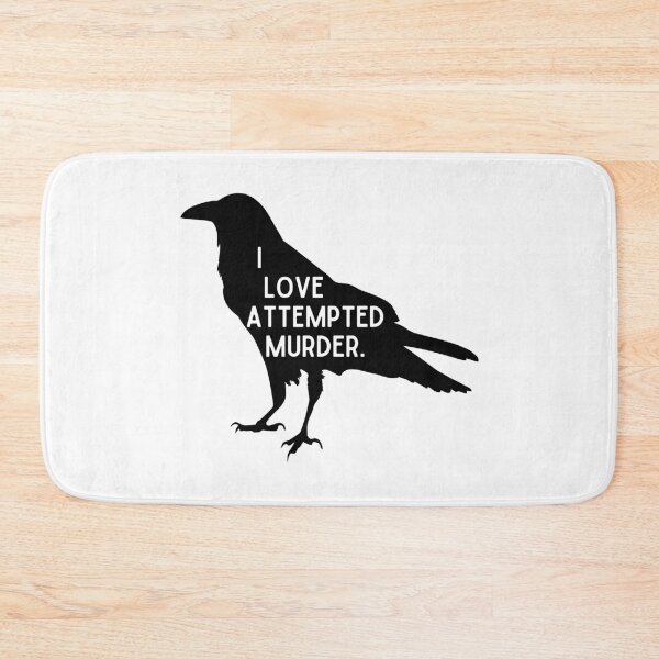 Item preview, I love attempted murder Halloween crow pun designed and sold by TheWaterBirds.