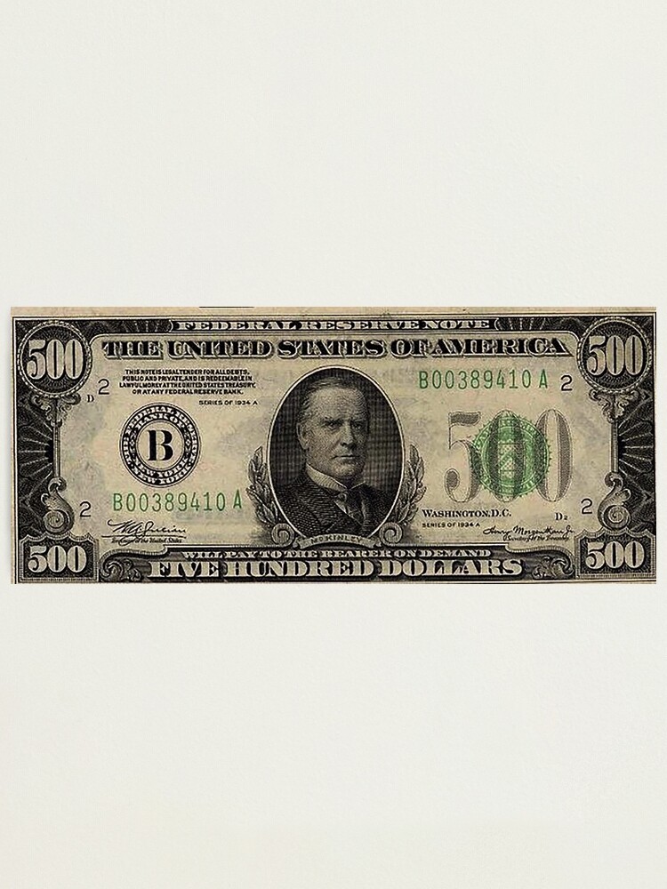 1934 One Thousand Dollar Bill Painting by Historic Image - Fine