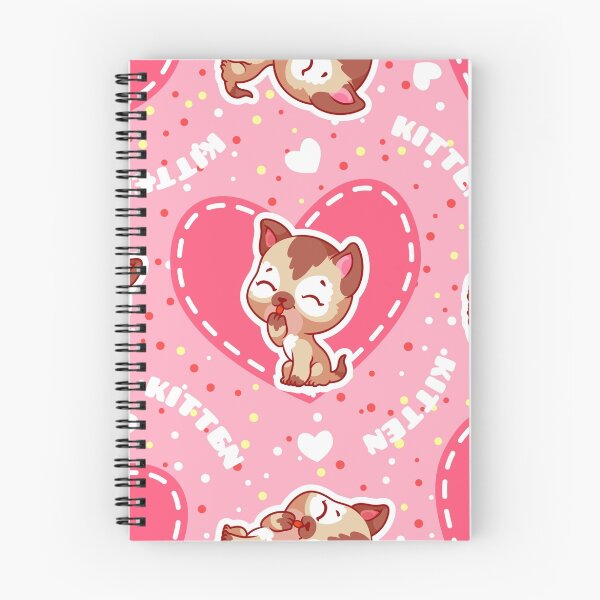 Item preview, Pink pattern with cute kitten. designed and sold by Victoria Kosheleva.