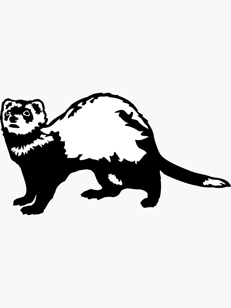 Furet noir et blanc Sticker