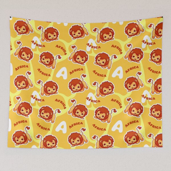Item preview, African pattern with cute lion. designed and sold by Victoria Kosheleva.
