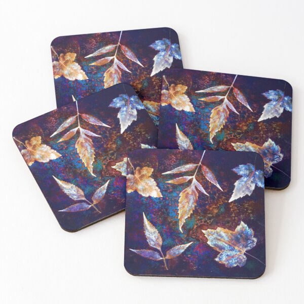 Item preview, Autumn leaves cyanotype 1 designed and sold by Red Witch Art.