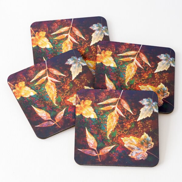 Item preview, Botanical autumn leaves on the rust background designed and sold by Red Witch Art.