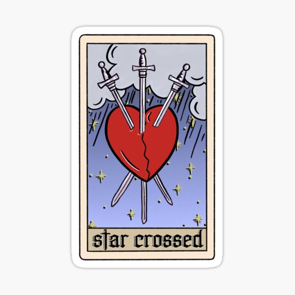 star crossed km tarot card Sticker