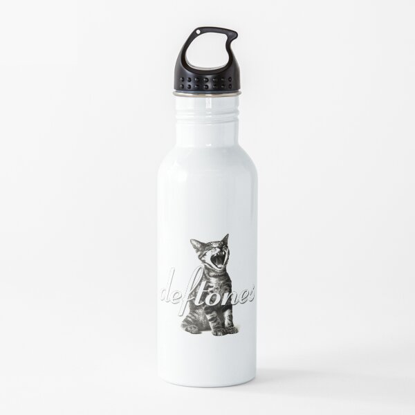 white cat laught Water Bottle