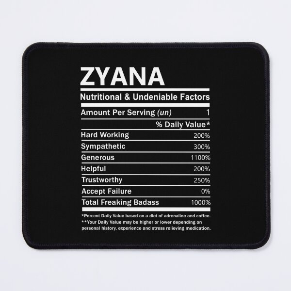 Item preview, Zyana Name T Shirt - Zyana Nutritional And Undeniable Factors Gift Item Tee designed and sold by hautalachante.