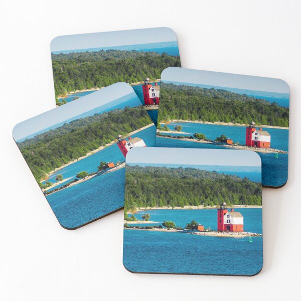 Item preview, Round Island Light watching over Lake Michigan on Mackinac Island designed and sold by Michael Deemer.