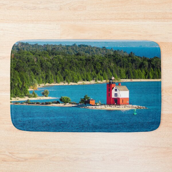 Item preview, Round Island Light watching over Lake Michigan on Mackinac Island designed and sold by Michael Deemer.