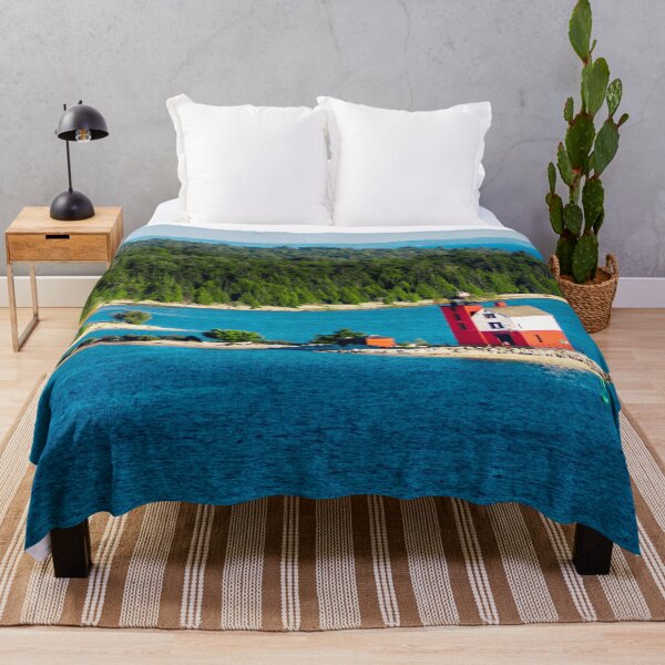 Item preview, Round Island Light watching over Lake Michigan on Mackinac Island designed and sold by Michael Deemer.