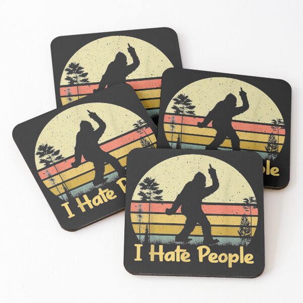 Item preview, Retro Camping, Bigfoot Sasquatch Middle Finger I Hate People designed and sold by SukhvinderK.