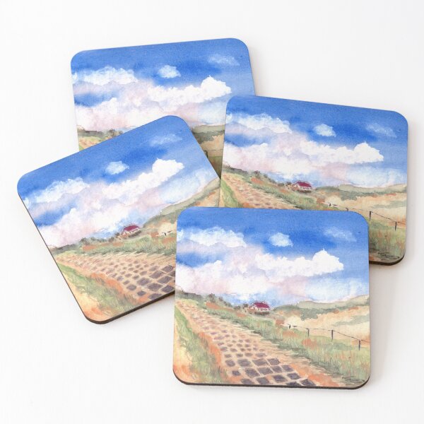 Item preview, Watercolor beach path through the dunes on the island of Sylt designed and sold by Ninaeva.