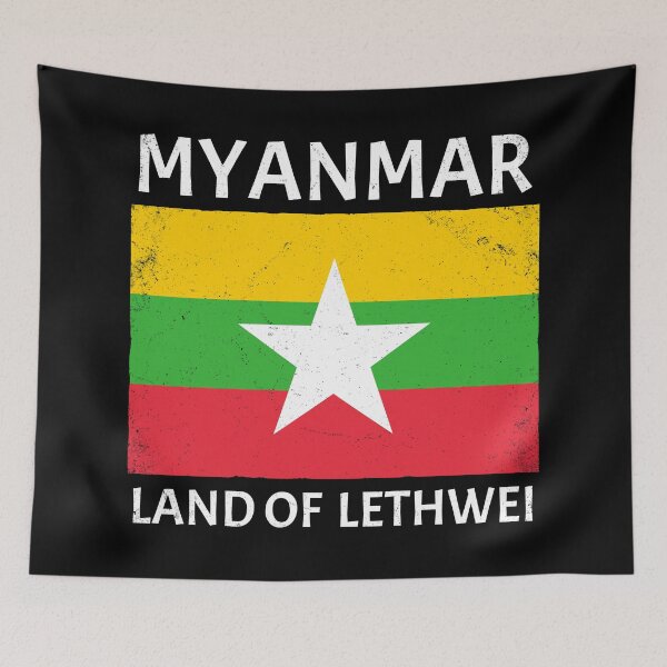 Item preview, Lethwei flag of Myanmar designed and sold by NicGrayGraphic.