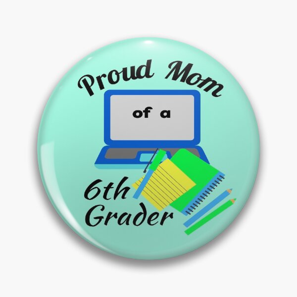 Item preview, proud mom of a sixth grader, laptop notebook graphic designed and sold by Jessi-Sketches.