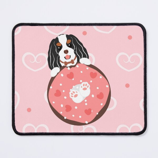 Item preview, Love Black and White Cavalier King Charles Spaniel and Donut designed and sold by Lulupainting.