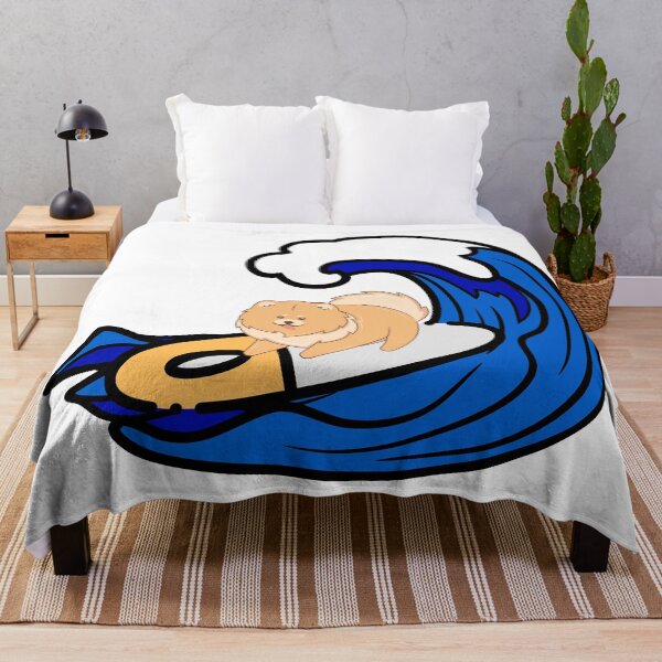 Item preview, Dog (Pomeranian) on surfboard designed and sold by YuneDesigns.