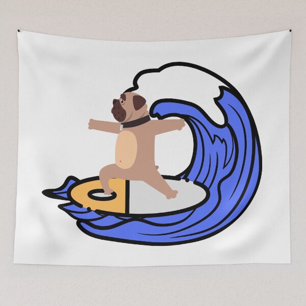 Item preview, Dog (French bulldog) on surfboard designed and sold by YuneDesigns.