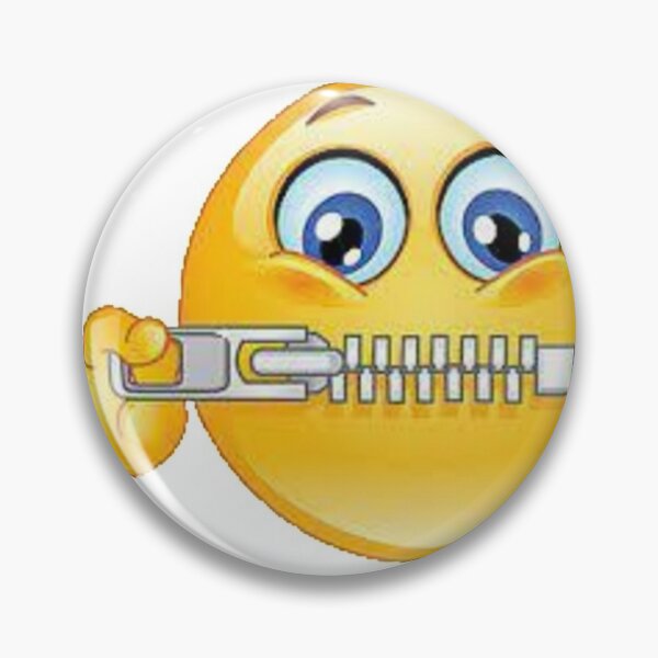 Clipart Cartoon of Emoji Emoticon Zipping His Mouth (Instant
