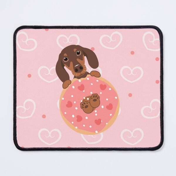 Item preview, Love Chocolate Dachshund Sausage Dog and Donut designed and sold by Lulupainting.