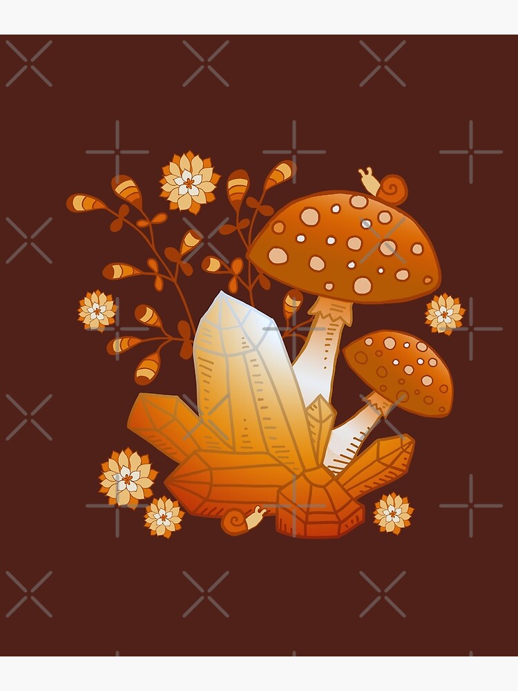 Goblincore Mushrooms & Crystals | Poster