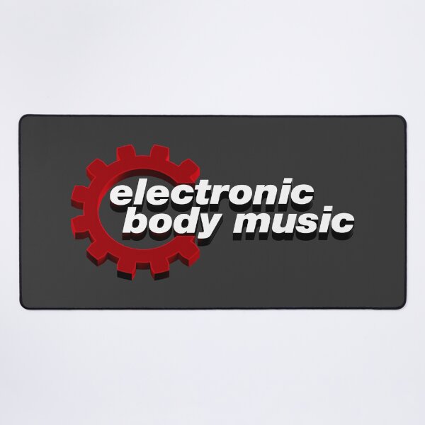 Aperçu de l'œuvre Texte EBM Electronic Body Music avec engrenage à gauche créée et vendue par lathspell.