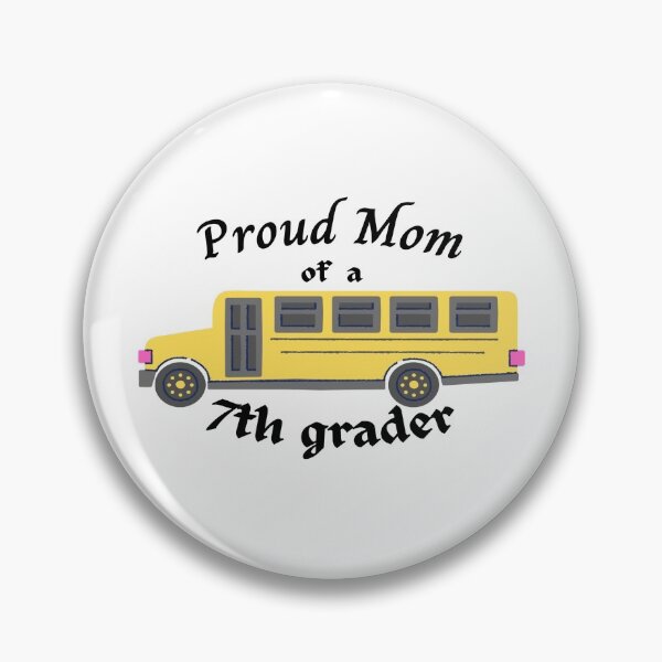 Item preview, proud mom of a seventh grader, school bus graphic designed and sold by Jessi-Sketches.