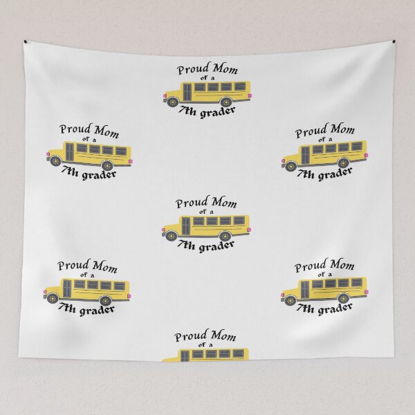Item preview, proud mom of a seventh grader, school bus graphic designed and sold by Jessi-Sketches.