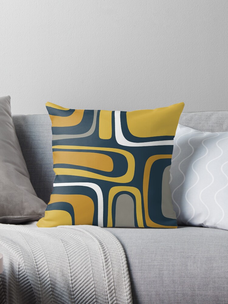 Mustard yellow and discount gray throw pillows