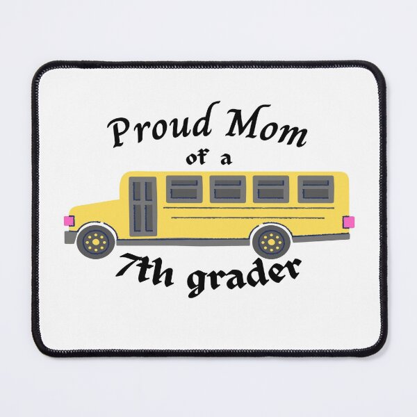 Item preview, proud mom of a seventh grader, school bus graphic designed and sold by Jessi-Sketches.
