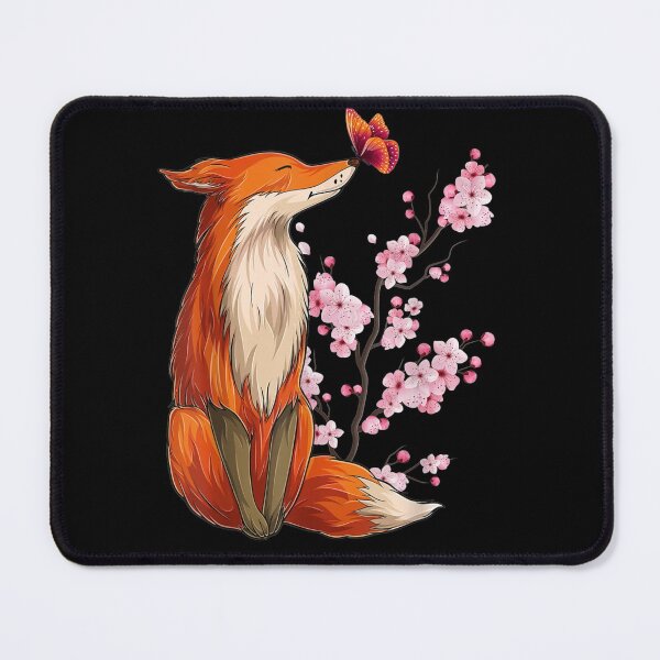 Item preview, Japanese Fox Cherry blossom Flower sakura trees Kawaii designed and sold by lydiamoranart.