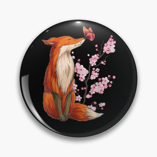 Item preview, Japanese Fox Cherry blossom Flower sakura trees Kawaii designed and sold by lydiamoranart.