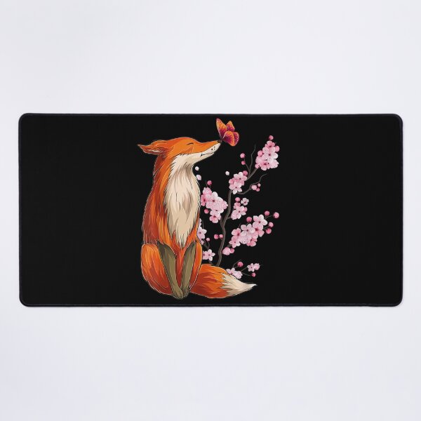 Item preview, Japanese Fox Cherry blossom Flower sakura trees Kawaii designed and sold by lydiamoranart.